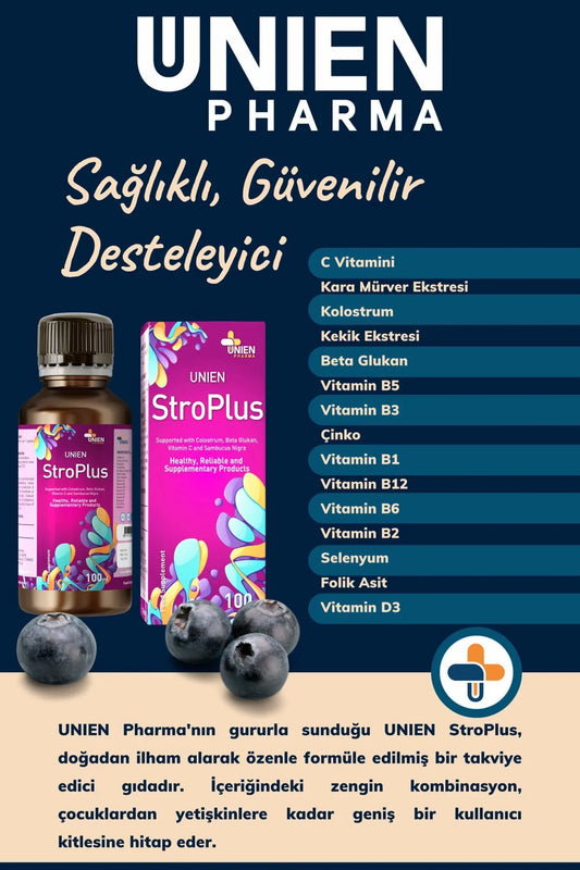 Stroplus 100 Ml/ Kolostrum Beta Glukan Çinko Folik Asit Selenyum Vitamin Içeren Takviye Edici Gıda