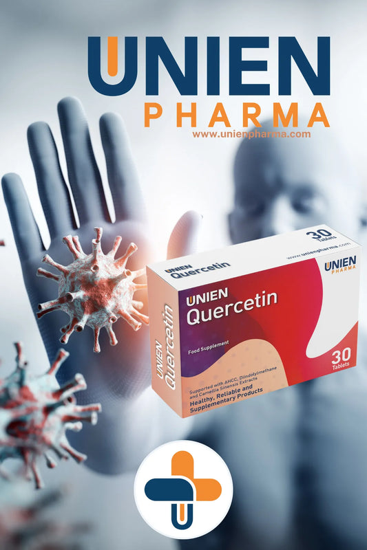 UNIEN Pharma UNIEN Quercetin/AHCC, Diindolilmetan, Kuersetin, Folik Asit ve Selenyum İçeren Takviye Edici Gıda