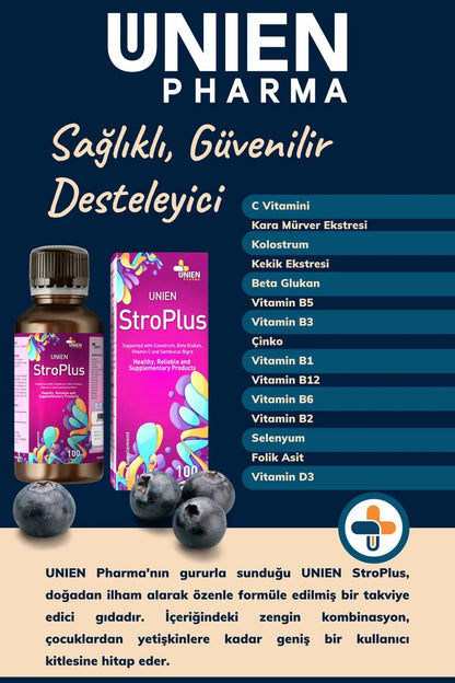 Stroplus 100 Ml/ Kolostrum Beta Glukan Çinko Folik Asit Selenyum Vitamin Içeren Takviye Edici Gıda