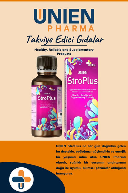 Stroplus 100 Ml/ Kolostrum Beta Glukan Çinko Folik Asit Selenyum Vitamin Içeren Takviye Edici Gıda
